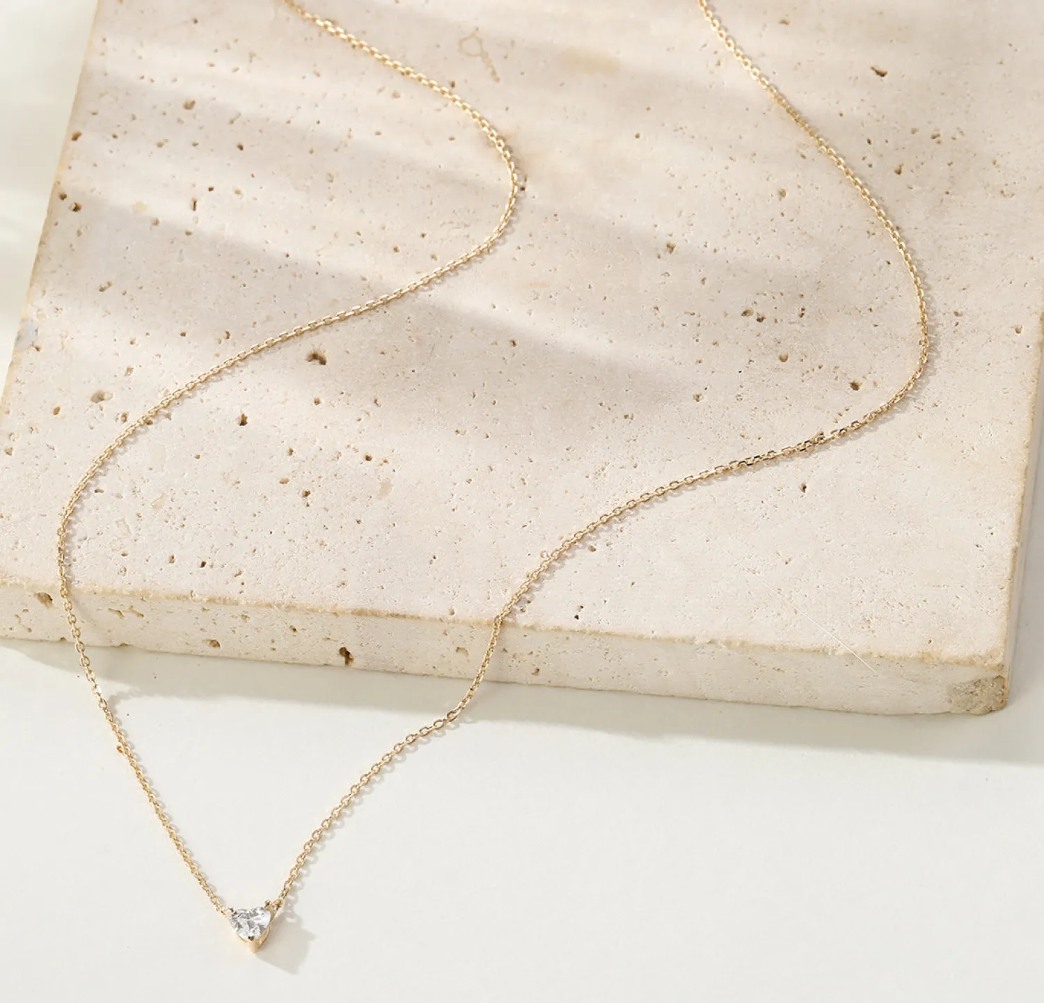 Filigrane Ketten | Hey Happiness Devotion Diamant Herz Anhänger Kette 585 Gold