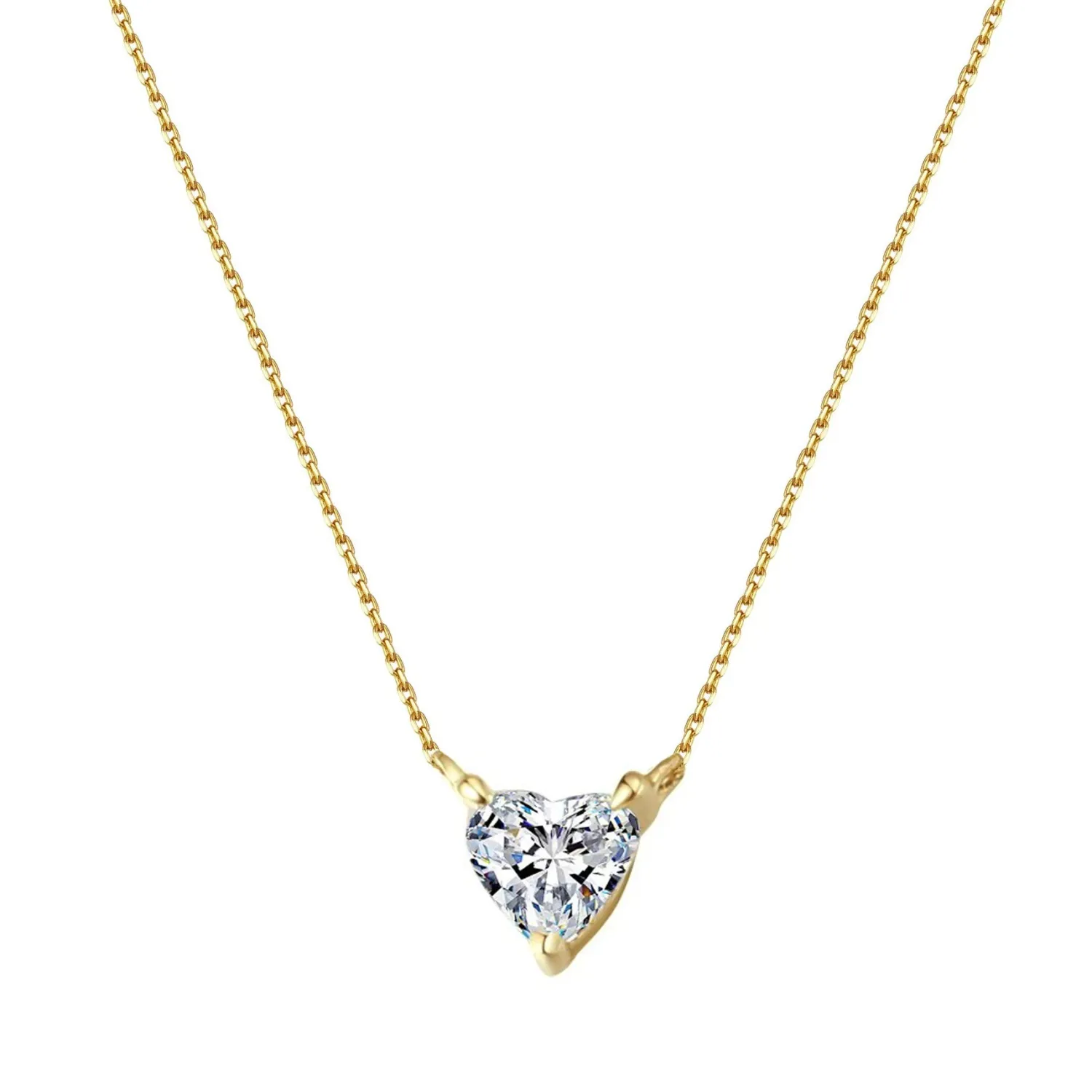 Filigrane Ketten | Hey Happiness Devotion Diamant Herz Anhänger Kette 585 Gold