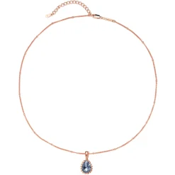 Filigrane Ketten | Hey Happiness Dezember Blauer Topas Geburtsstein Halskette Sterlingsilber