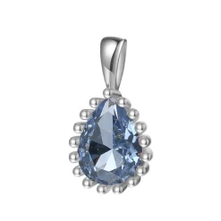 Filigrane Ketten | Hey Happiness Dezember Blauer Topas Geburtsstein Halskette Sterlingsilber
