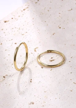 Creolen | Hey Happiness Dünne Creolen aus Sterlingsilber in Gold