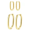 Earring Stack Sets | Creolen | Hey Happiness Dünne Ovale Ohrringe Set aus Edelstahl