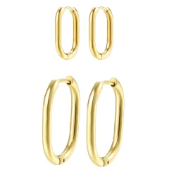 Earring Stack Sets | Creolen | Hey Happiness Dünne Ovale Ohrringe Set aus Edelstahl