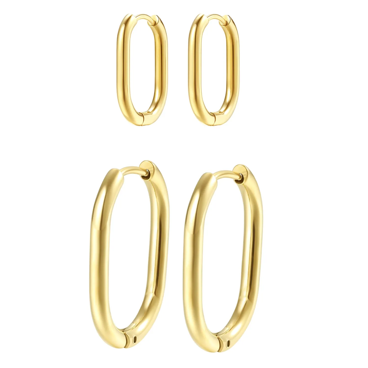 Earring Stack Sets | Creolen | Hey Happiness Dünne Ovale Ohrringe Set aus Edelstahl