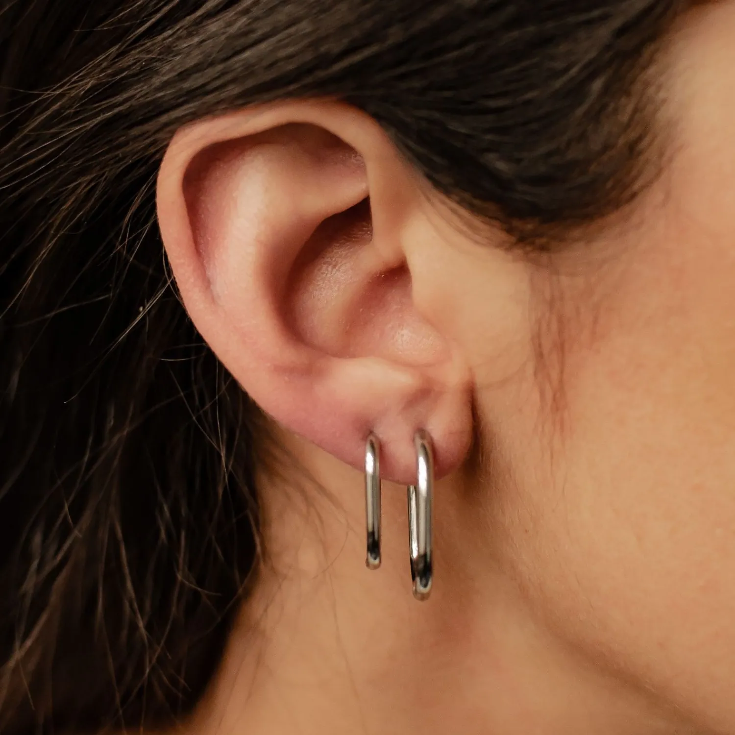 Earring Stack Sets | Creolen | Hey Happiness Dünne Ovale Ohrringe Set aus Edelstahl