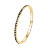 Schlichte Ringe | Hey Happiness Dünner Band Ring mit schwarzen Edelsteinen in Gold