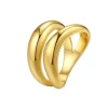 Auffällige Ringe | Hey Happiness Doppel Kurvenring aus Edelstahl Gold