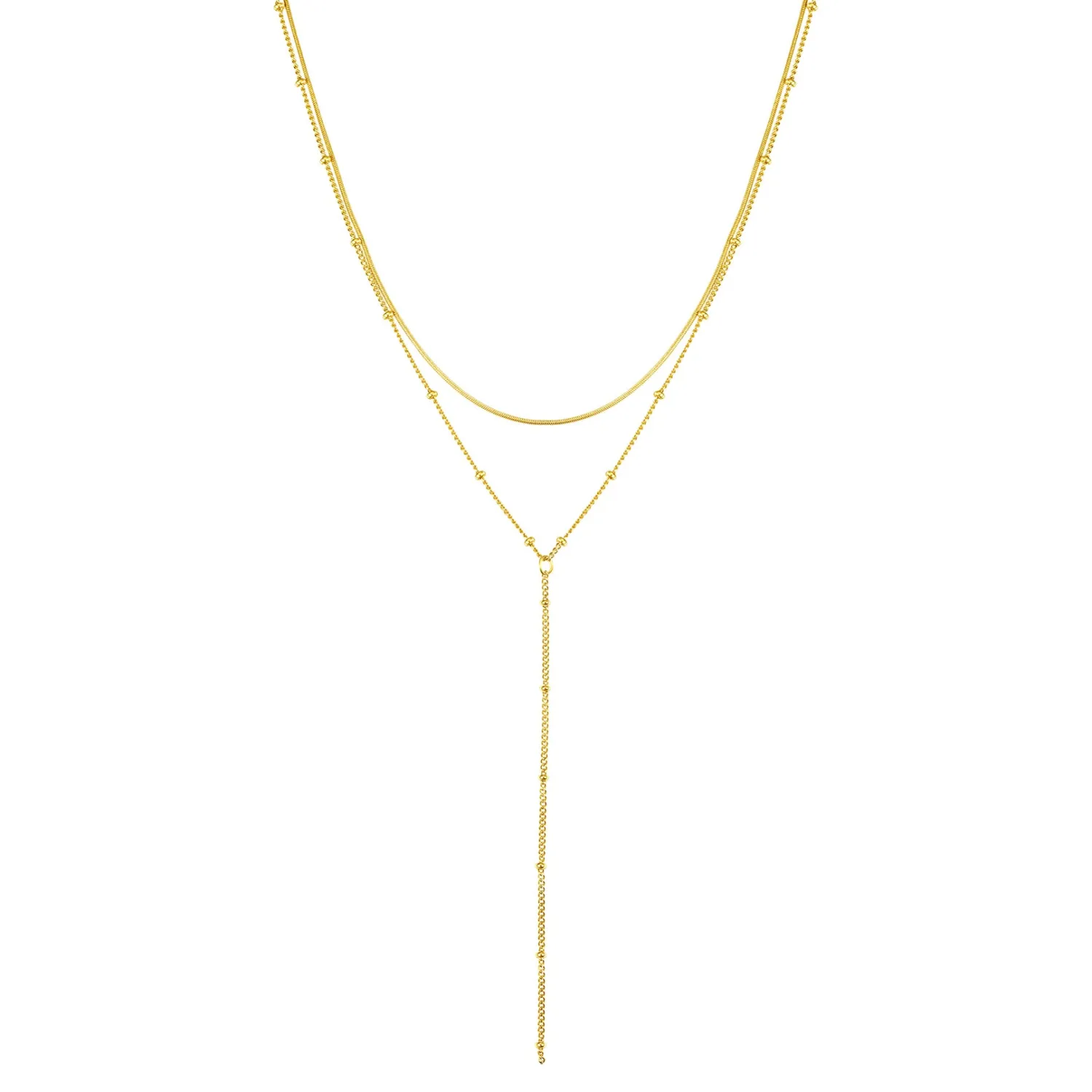 Lariat Necklaces | Filigrane Ketten | Hey Happiness Doppelreihige Kette Y Form