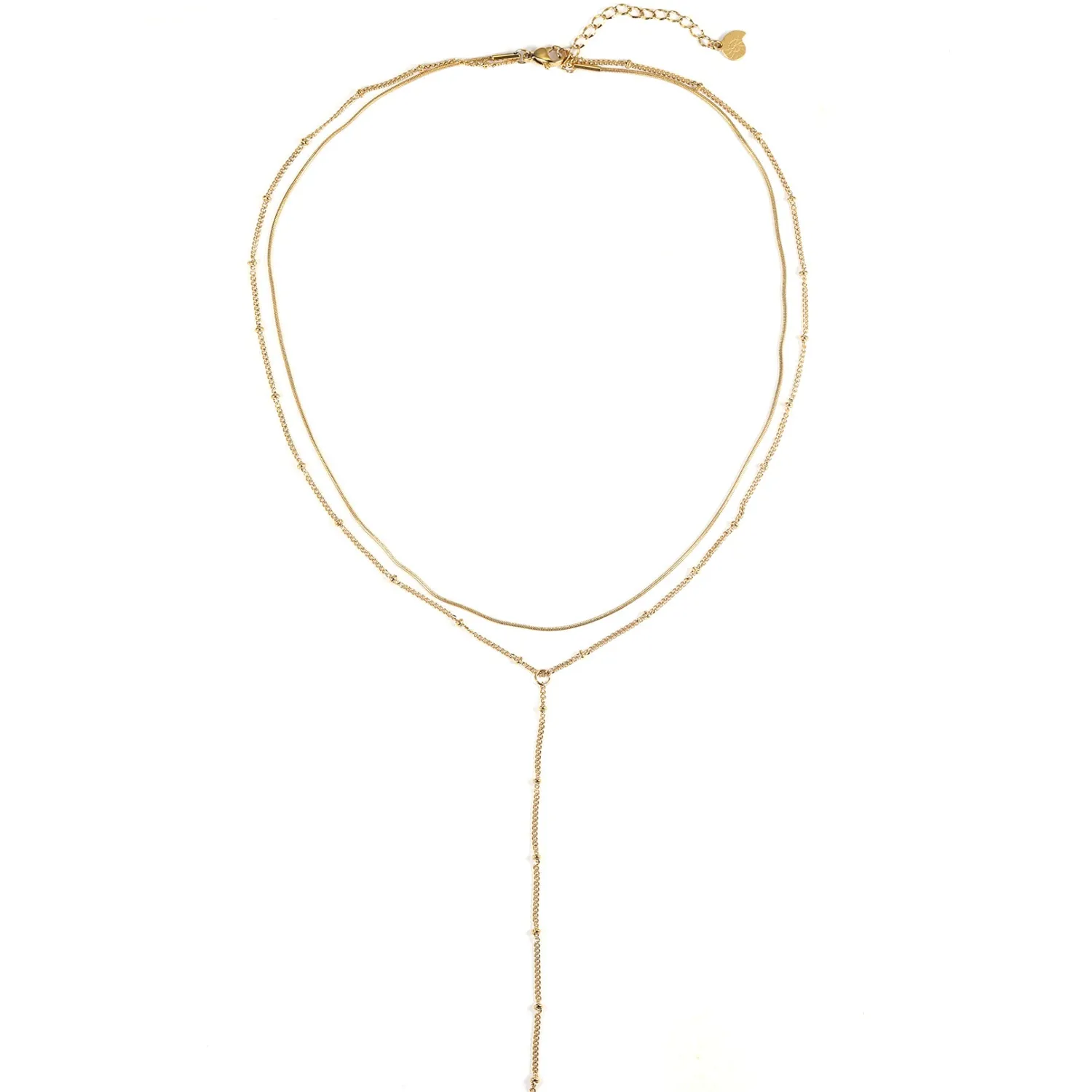 Lariat Necklaces | Filigrane Ketten | Hey Happiness Doppelreihige Kette Y Form