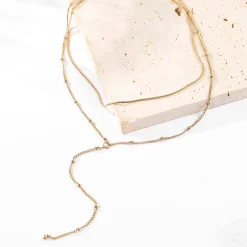 Lariat Necklaces | Filigrane Ketten | Hey Happiness Doppelreihige Kette Y Form