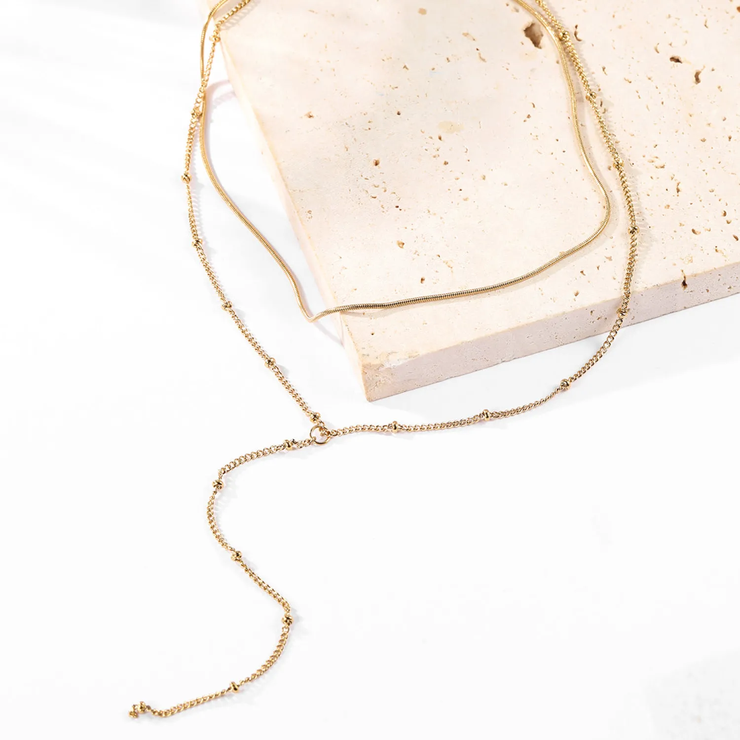 Lariat Necklaces | Filigrane Ketten | Hey Happiness Doppelreihige Kette Y Form