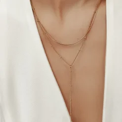 Lariat Necklaces | Filigrane Ketten | Hey Happiness Doppelreihige Kette Y Form