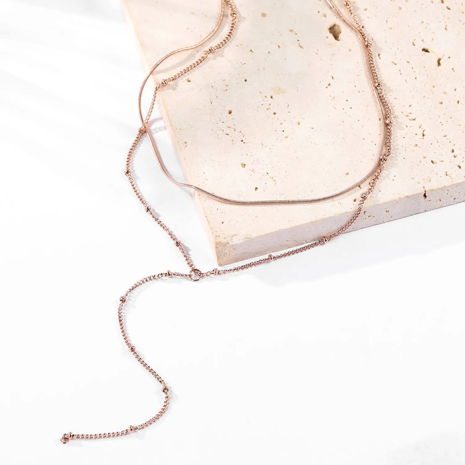Lariat Necklaces | Filigrane Ketten | Hey Happiness Doppelreihige Kette Y Form