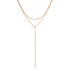 Lariat Necklaces | Filigrane Ketten | Hey Happiness Doppelreihige Y Kette in Rosegold Rose Gold