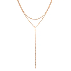 Lariat Necklaces | Filigrane Ketten | Hey Happiness Doppelreihige Y Kette in Rosegold Rose Gold