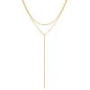 Lariat Necklaces | Filigrane Ketten | Hey Happiness Doppelreihige Y Kette in farbe Gold