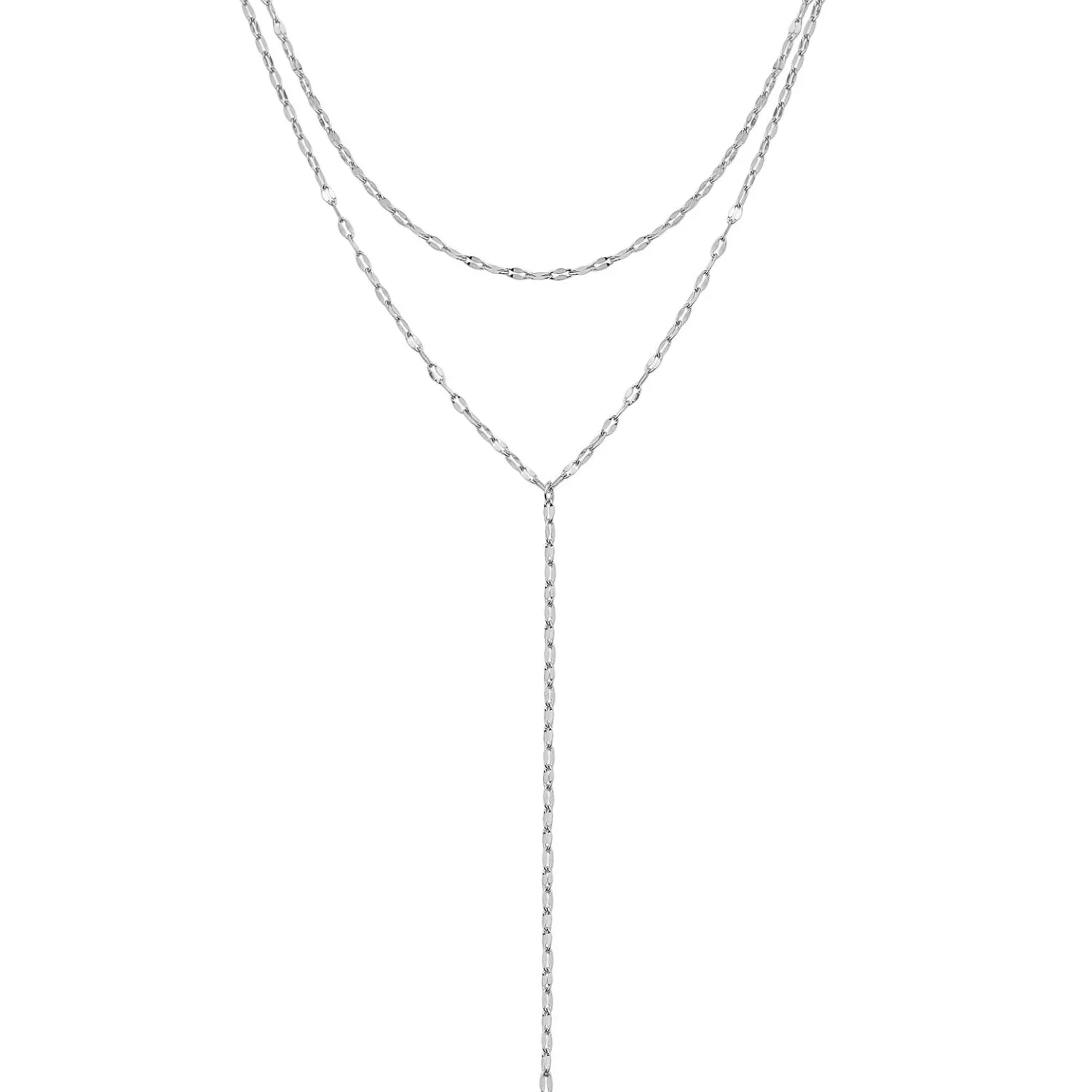 Lariat Necklaces | Filigrane Ketten | Hey Happiness Doppelreihige Y Kette in Silberfarbe Silver