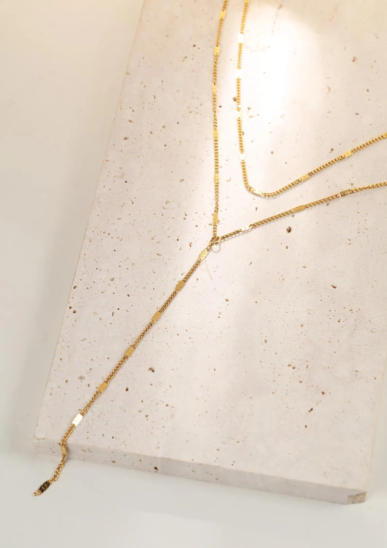 Lariat Necklaces | Filigrane Ketten | Hey Happiness Doppelreihige Y Kette in farbe Gold