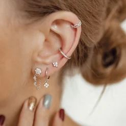 Ear Cuffs | Ohrstecker | Hey Happiness Doppelt Gedrehter Ear Cuff Ohrring Sterlingsilber Silver
