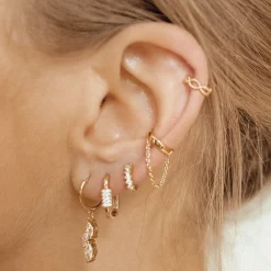 Ear Cuffs | Ohrstecker | Hey Happiness Doppelt Gedrehter Ear Cuff Ohrring Sterlingsilber in Gold