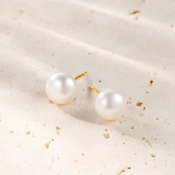 Ohrstecker | Perlenohrringe | Hey Happiness Dot Perlenohrstecker Sterlingsilber Gold