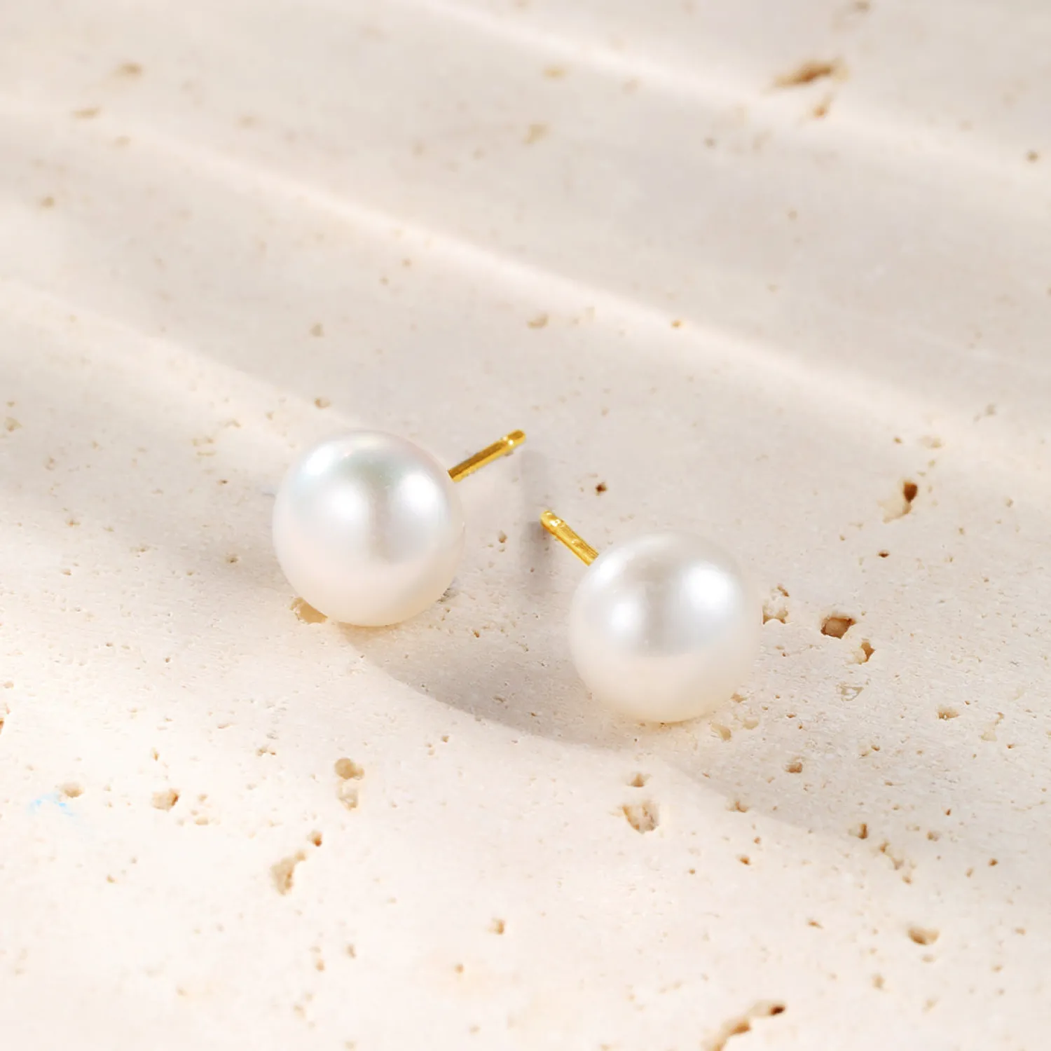 Ohrstecker | Perlenohrringe | Hey Happiness Dot Perlenohrstecker Sterlingsilber Gold