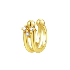 Ohrstecker | Hey Happiness Drei Sterne Ear Cuff Sterlingsilber in Gold