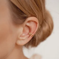 Ohrstecker | Hey Happiness Drei Sterne Ear Cuff Sterlingsilber in Gold