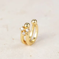 Ohrstecker | Hey Happiness Drei Sterne Ear Cuff Sterlingsilber in Gold