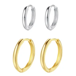 Earring Stack Sets | Ohrstecker | Hey Happiness Duo Grace Set Creolen Sterlingsilber Gold and Silver