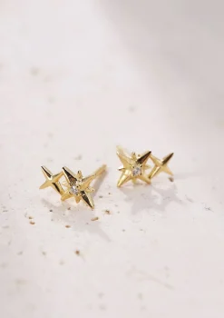 Ohrstecker | Hey Happiness Duo Konstellation Ohrstecker aus Sterlingsilber in Gold