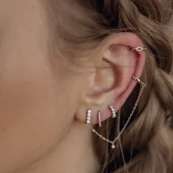 Ear Cuffs | Ohrstecker | Hey Happiness Ear Cuff Ohrring im Kettendesign Sterlingsilber Silver