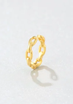 Ear Cuffs | Ohrstecker | Hey Happiness Ear Cuff Ohrringe im Kettendesign Sterlingsilber in Gold