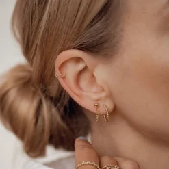 Earring Stack Sets | Ohrstecker | Hey Happiness Einigung Ohrringe Set aus Sterlingsilber in Gold