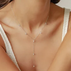 Lariat Necklaces | Filigrane Ketten | Hey Happiness Ellipse Y Kette Gold Sterlingssilber