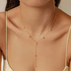 Lariat Necklaces | Filigrane Ketten | Hey Happiness Ellipse Y Kette Gold Sterlingssilber
