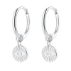 Creolen | Hey Happiness Evil Eye Charm Hoop Earrings Sterling Silver