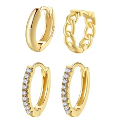 Earring Stack Sets | Huggie Ohrringe | Hey Happiness Ewigkeit Ohrringe Set aus Sterlingsilber