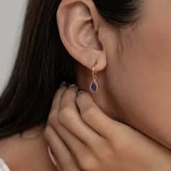 Creolen | Hey Happiness Februar Amethyst Geburtsstein Creolen Sterlingsilber