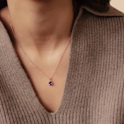 Filigrane Ketten | Hey Happiness Februar Amethyst Geburtsstein Halskette Sterlingsilber