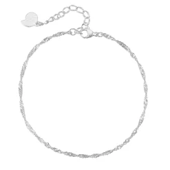 Fußkettchen | Hey Happiness Feine Fußkette im Singapur-Design in Silberfarbe Silver