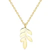 Filigrane Ketten | Hey Happiness Feine Kette mit Blatt Anhänger in farbe Gold