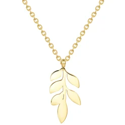 Filigrane Ketten | Hey Happiness Feine Kette mit Blatt Anhänger in farbe Gold