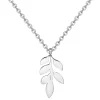 Filigrane Ketten | Hey Happiness Feine Kette mit Blatt Anhänger in Silberfarbe Silver