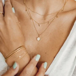 Filigrane Ketten | Hey Happiness Feine Kette Starburst Sterlingsilber in Gold