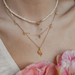 Filigrane Ketten | Hey Happiness Feine Kette Starburst Sterlingsilber in Gold