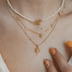 Filigrane Ketten | Hey Happiness Feine Kette Starburst Sterlingsilber in Gold
