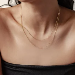 Filigrane Ketten | Hey Happiness Feine Kette Starburst Sterlingsilber in Gold