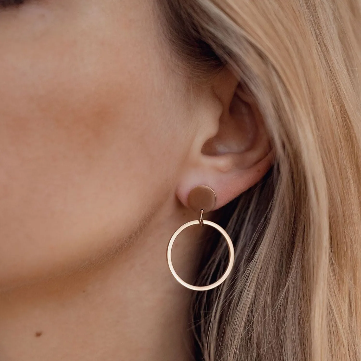 Creolen | Hey Happiness Feine Kreis Ohrringe Creolen-Design Rose Gold