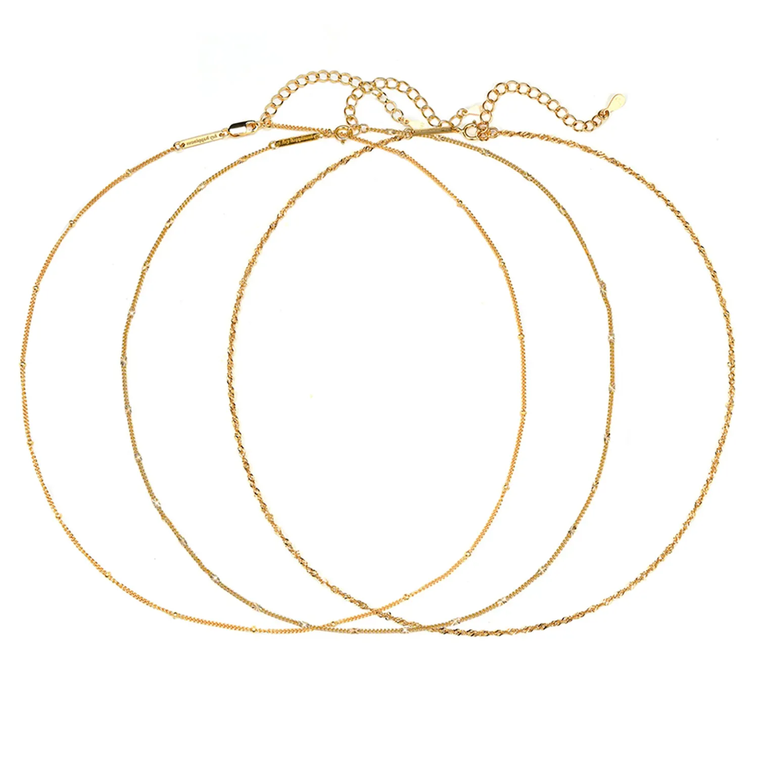 Necklace Sets | Hey Happiness Filigrane Ketten Set Goldplattiertes Sterlingsilber